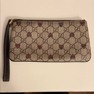 Gucci Beige and Brown Monogram Clutch